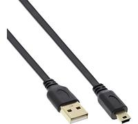 InLine 31805F USB 2.0 Flat Cable USB A Male to Mini-B Male 5-Pin Black 0.5 m