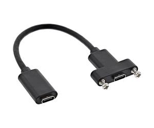 InLine 33441H USB 3.1 Adaptor Cable - C to C Panel Jack, 0.2 m Black