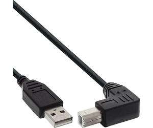 InLine 34520U USB 2.0 Cable A to B Below Angled 2 m Black