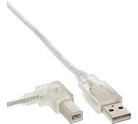 InLine® 34556L USB 2.0 Cable/A to Right-Angle B / 5 m/Transparent