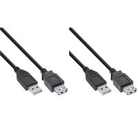 InLine 34605B USB 2.0 Extension Cable (Male to Female Extension Cable 5 Metres Black (Pack of 2)