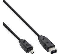 InLine 34642 FireWire cable, IEEE1394 4-pin plug to 6-pin plug, black, 1.8m