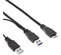 InLine 35415Y USB 3.0 Y-Cable 2 x A Female to Micro USB B 1.5 m Black