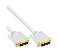 InLine® 3m 24+1 Male to Male Dual Link DVI-D Cable - White/Gold
