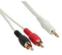 InLine 3m 2x Cinch Plug to 3.5mm Jack Connector Cinch to Jack Cable - White/Gold