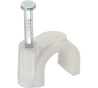 InLine 44020B Pack of 100 Cable Clips 8 mm Round White