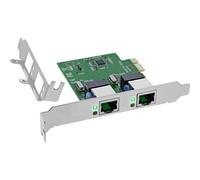 InLine 51128K Dual Gigabit Network Card with 2X RJ45 PCIe x1 with Low Profile Slot Bracket VLAN Jumbo Frames Energy Efficient