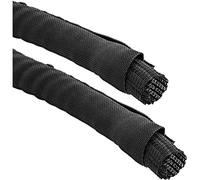 InLine 59991A Cable Duct Braided Hose with Polyester Fabric Sheath, Self-Closing in Black, 10 mm Diameter, 1 m