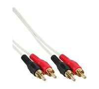 InLine 5m 2x Cinch Jack to Jack Cinch Cable - White/Gold