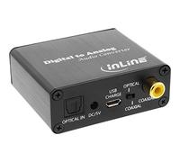 InLine® 65002K Audio Convertor Digital to Analog/Toslink and Cinch Input to Cinch Stereo Output/USB-Powered