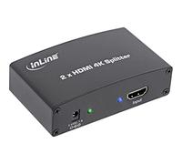 InLine 65009 HDMI Monitor Splitter, Screen Splitter/Distributor 2-fold, 4Kx2K Compatible Black