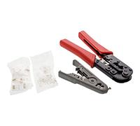 InLine® 74100I Crimping Tool Set for RJ45 Connector with Pliers, Insulation and Western Plugs Red