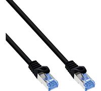 InLine 74855S Patch Cable, Cat.6A, S/FTP, TPE Flexible, Black, 0.5 m