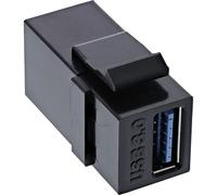 InLine 76202L USB 3.0 Keystone Snap-In Insert USB-A Female/Female Black