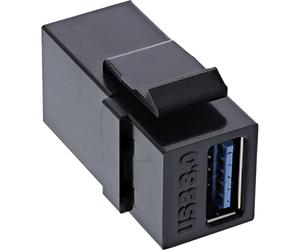 InLine 76202L USB 3.0 Keystone Snap-In Insert USB-A Female/Female Black