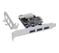 InLine® 76662D Interface Card 3X+1x USB 3.2 Gen.1 PCIe Molex Compatible 4-Pin Power Connector with Low Profile Bracket