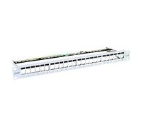 InLine® 76824 A Patch Panel 6 A/24x Keystone Snap-in Empty Tin 48.26 cm/19 Inches 1HE RAL7035 Light Grey