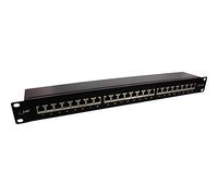 InLine® 76824S Patch Panel 6 A 24-Port 48.26 cm / 19 Inches 1HE RAL9005 - Black