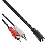 InLine 89940A RCA/Jack Cable, 2x RCA Male to 3.5 mm Jack Socket, 1 m