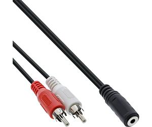 InLine 89940A RCA/Jack Cable, 2x RCA Male to 3.5 mm Jack Socket, 1 m