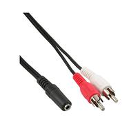 InLine 89940D RCA/Jack Cable, 2x RCA Male to 3.5 mm Jack Socket, 3 m