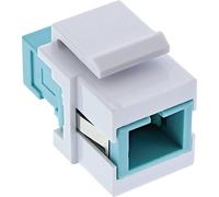 InLine 89988F LWL Keystone Snap-in Coupling White Simplex SC Multimode Turquoise Ceramic Sleeve