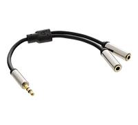 InLine 99250 Slim Audio Y Cable Jack 3.5 mm ST to 2x Jack BU 0.15 m