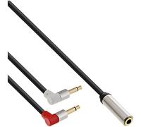 InLine 99251 Slim Audio Headphones Aeroplane Adaptor Cable 2x 3.5 mm Jack ST to 3.5 mm Jack Female 3-Pin 0.15 m