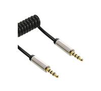 InLine 99274 Slim Audio Spiral Cable Jack 3.5 mm ST/ST, 4-Pin Stereo 0.5 m