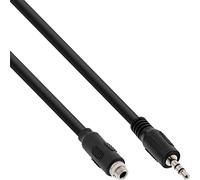 InLine 99303P Audio Adapter Cable, 3.5 mm Stereo Male/Socket with Thread, 0.6 m
