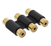 InLine Audio/Video Adaptor 3x RCA Female to 3x RCA Female Gold-Plated