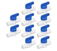Inline Ball Valve 10 Pcs Mini Water Tube Shut Off Switch 1/4 Inch Quick Connect Fitting - Food Grade Material, Easy DIY Installation, Ideal for Water Purifier Systems