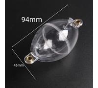 Inline Bubble Float for Fishing - Hollow Slide Through Design, ABS Material, Buoyant Terminal Tackle for Sea River Lake Use - 3 Pack (Transparent White & Blue)(Transparent White)