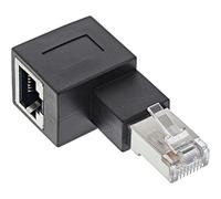 InLine® Cat.6A RJ45 Male/Female 90° Left Angled Patch Cable Adapter