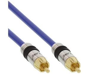 InLine Cinch Kabel AUDIO, PREMIUM, vergoldete Stecker, 1x Cinch Stecker/Stecker, 1m