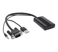 InLine® Converter VGA + Audio to HDMI, Input VGA and Jack Audio Stereo, Output HDMI, Includes USB Power Supply