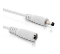 InLine - DC Extension Cable, Universal Power Supply Extension Cable for Amazon Echo Dot, LED Strips, Security Cameras, DC Male/Female 4.0 x 1.7 mm, White, 1 m