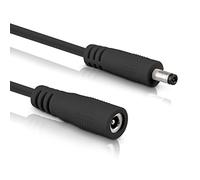 InLine - DC Extension Cable, Universal Power Supply Extension Cable for LED Strips, Security Cameras, Printers, Routers, Switches and Much More, DC Male/Female 3.5 x 1.35 mm, Black, 2 m