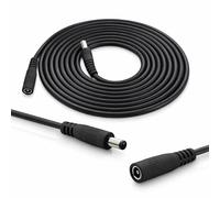 InLine - DC Extension Cable, Universal Power Supply Extension Cable for LED Strips, Security Cameras, Printers, Routers, Switches and much more, DC Male/Female 5.5 x 2.1 mm, Black, 2 m