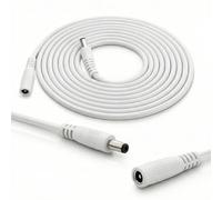 InLine - DC Extension Cable, Universal Power Supply Extension Cable for LED Strips, Security Cameras, Printers, Routers, Switches and much more, DC Male/Female 5.5 x 2.1 mm, White, 2 m