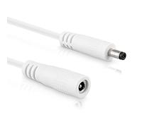 InLine - DC extension cable, universal power supply extension cable for LED strips, surveillance cameras, printers, routers, switches and much more, DC plug/socket 4.0 x 1.7 mm, white, 0.5 m