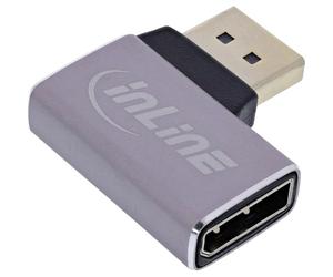 InLine DisplayPort 1.4 Adapter 90° Right Angled DP Male to Female 8K Compatible 17291D