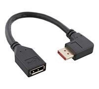 InLine® DisplayPort 1.4 Adaptor Cable ST/BU, 8K4K, Right Angled, Black/Gold, 0.15 m