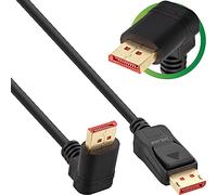 InLine® DisplayPort 1.4 Cable, 8K4K, Upward Angled, Black/Gold, 1 m