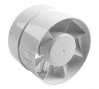 Inline Duct Fan 4" 5" 6" Extractor Fan for Bathroom Kitchen, Low Noise Air Blower Ventilator with Thermal Protection, ABS Housing, IPX2 Rated, White(6”)