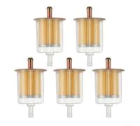 Inline Fuel Filter 3/8 Inch Clear Housing Diesel Car Truck Tractor Motorcycle Debris Removal 5 Units