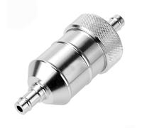 Inline Fuel Filter 6mm Silver Aluminium Alloy Spare Element Metal Hose for Fit Car Van Motorcycle Boat Engine Protection
