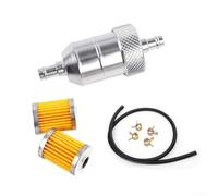 Inline Fuel Filter Aluminium Alloy Washable Design(Silver)