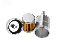 Inline Fuel Filter for 6mm Hose, Alloy In-Line Petrol Filter with For Spare Element, 40 Microns, Silver Aluminum Body for Motorcycle Air &