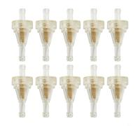 Inline Fuel Filter for Motorcycle, 10pcs, Compatible with 1/4 Fuel Line, Bronze Material